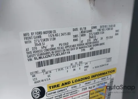 2018 Lincoln Navigator Premiere from USA, damaged, VIN 5LMJJ2NT7JEL05119